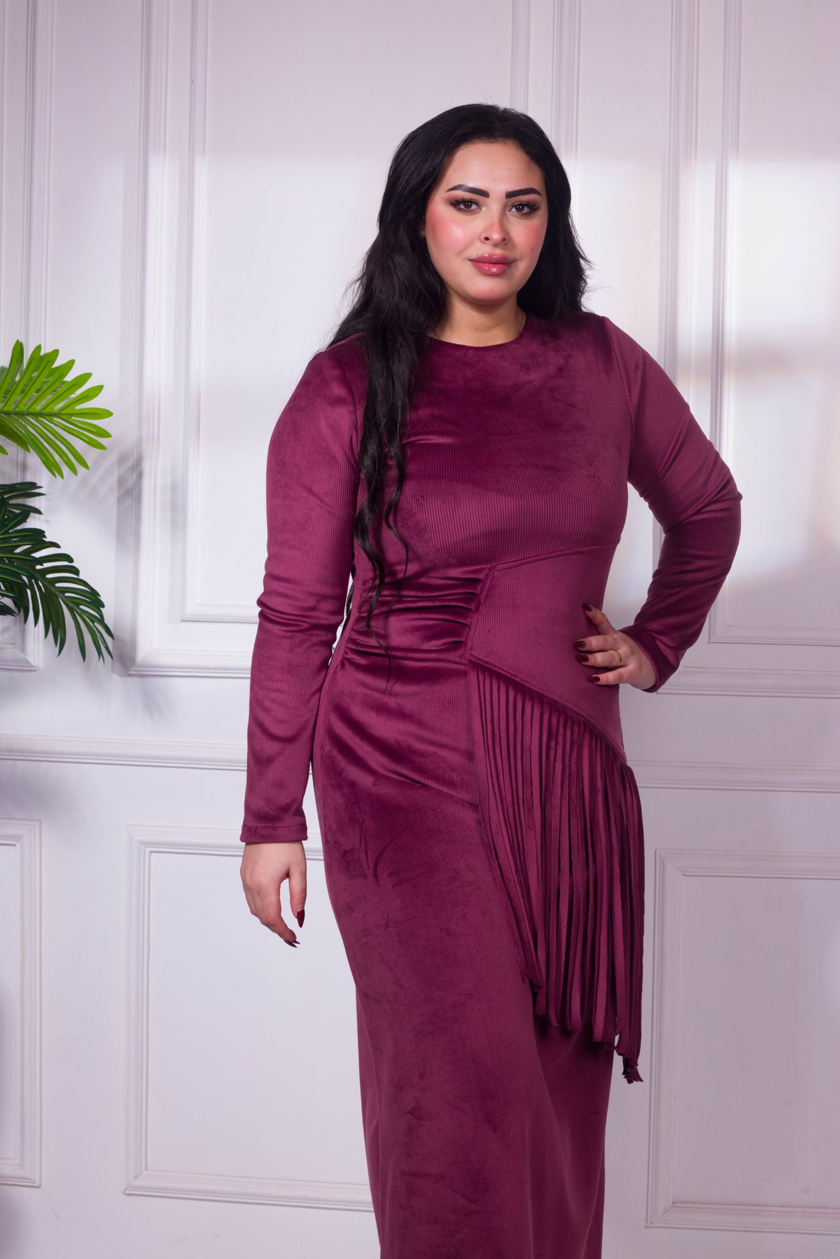 The Velvet Fringe Muse in Deep Burgundy - Image 3