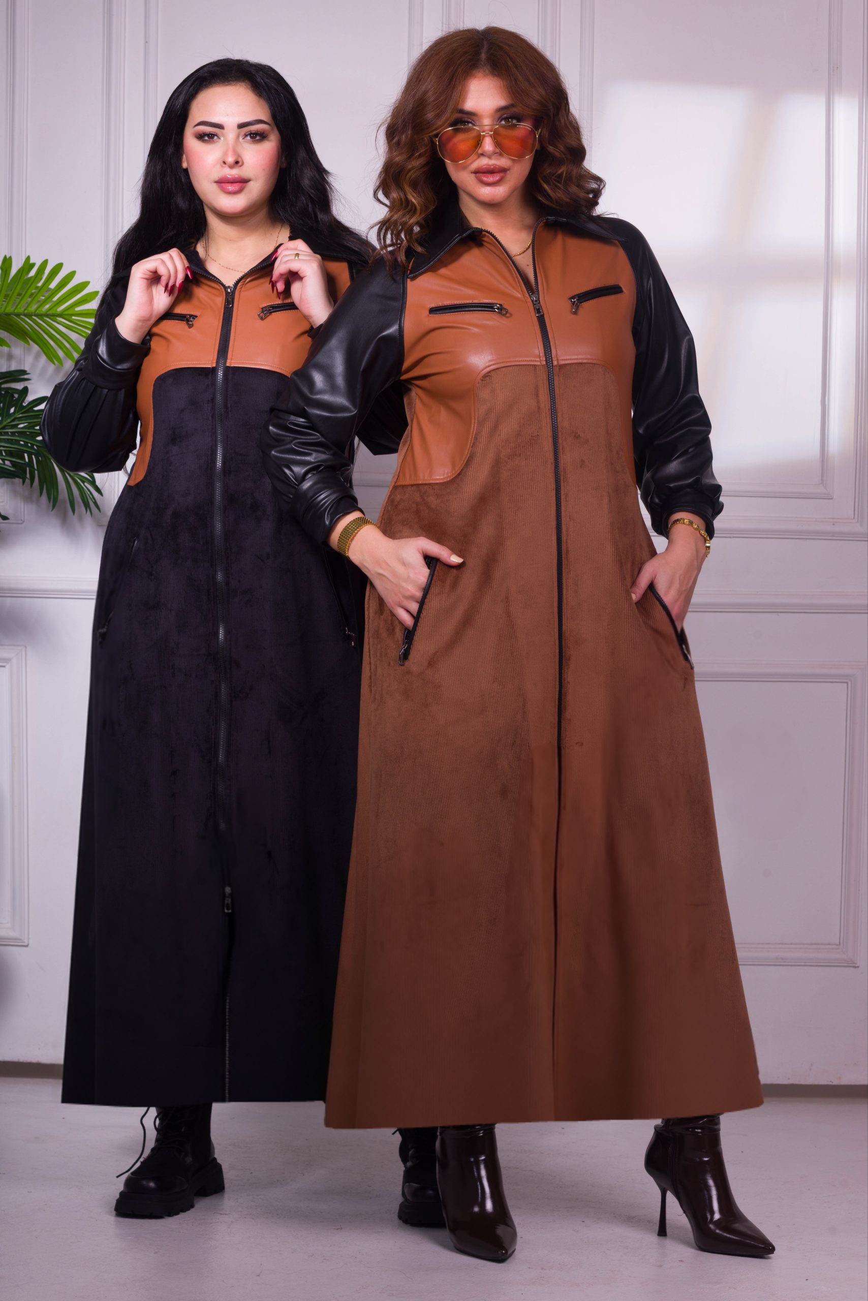 The Maverick Corduroy & Leather Maxi - Brown/Black - Image 3
