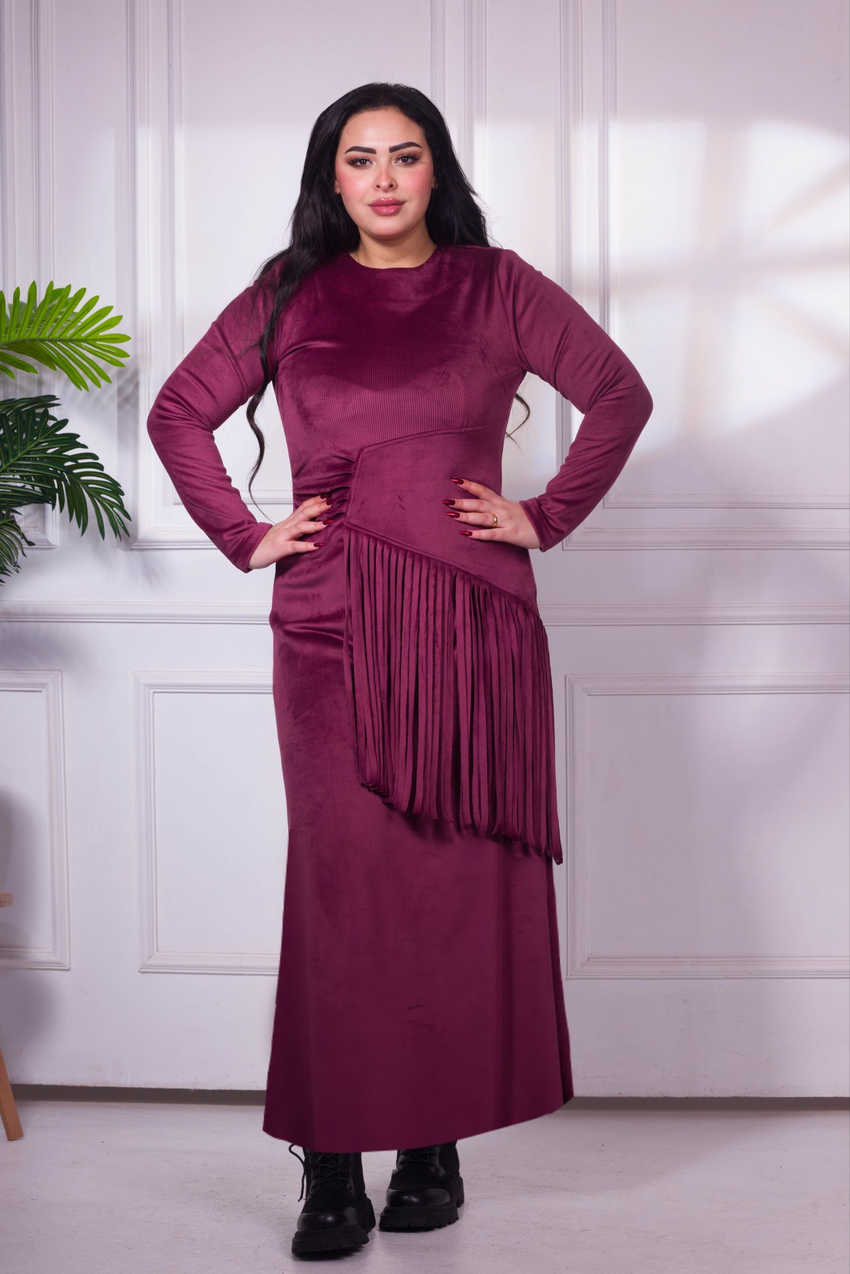 The Velvet Fringe Muse in Deep Burgundy - Image 2
