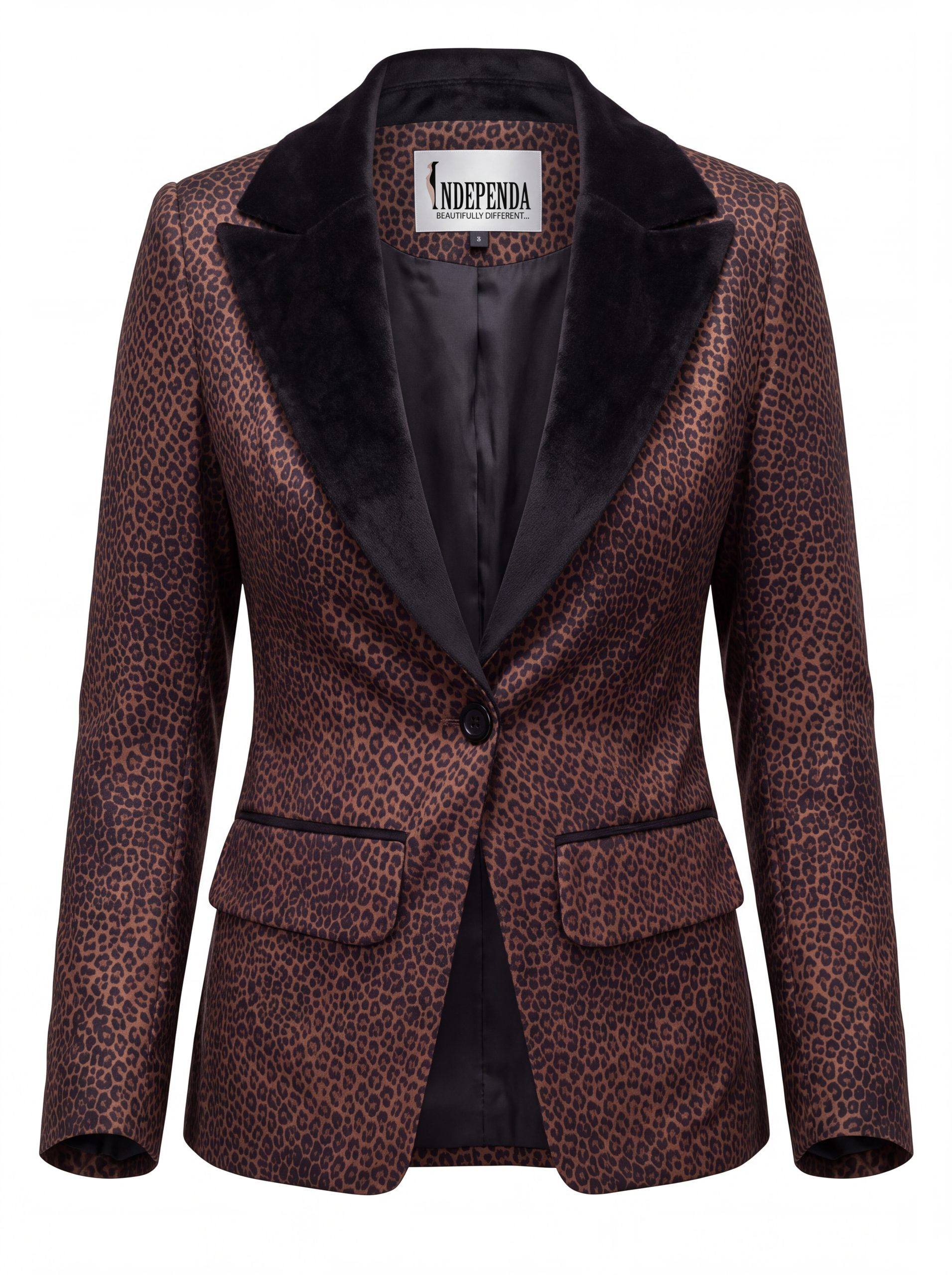 Tailored Leopard Velvet Blazer - Image 7