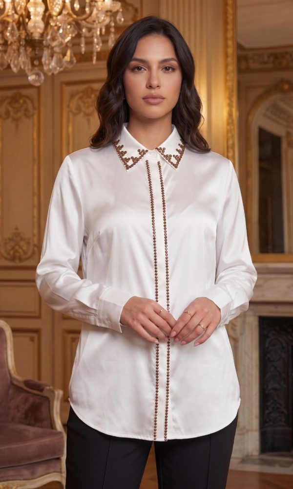 The Alabaster Pearl Embellished Blouse