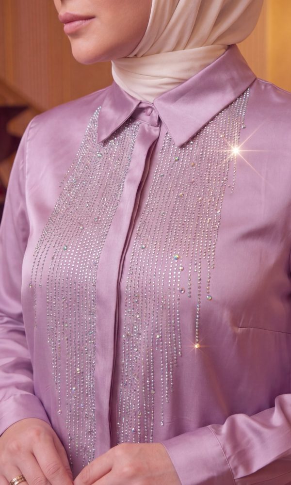 The Lavender Rhinestone Beam Blouse