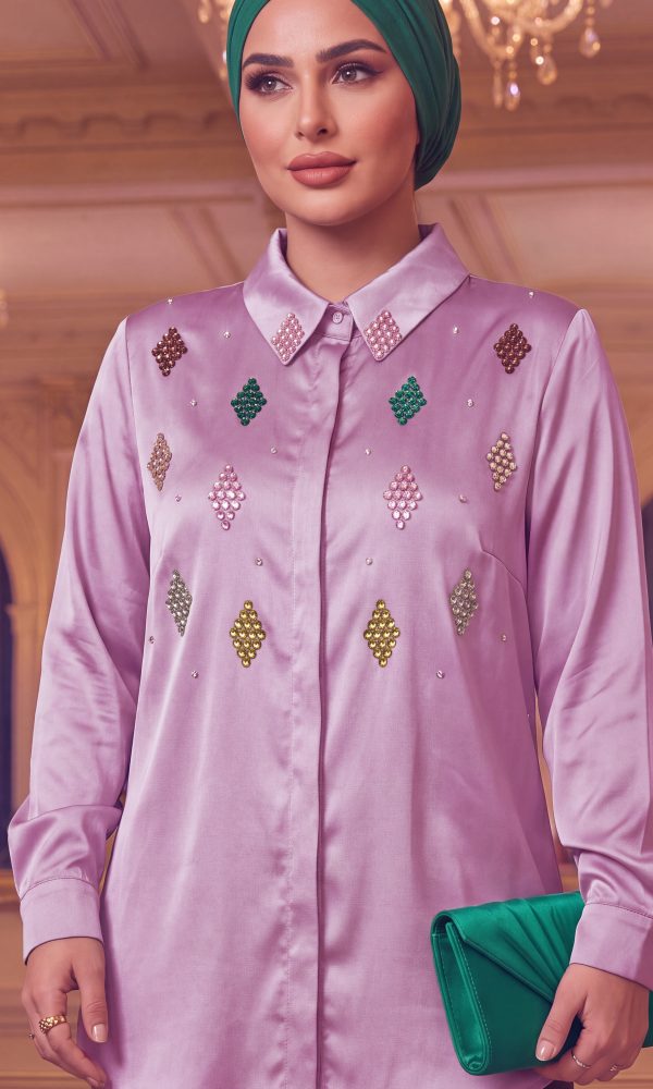 The Artisanal Jewel-Encrusted Satin Tunic