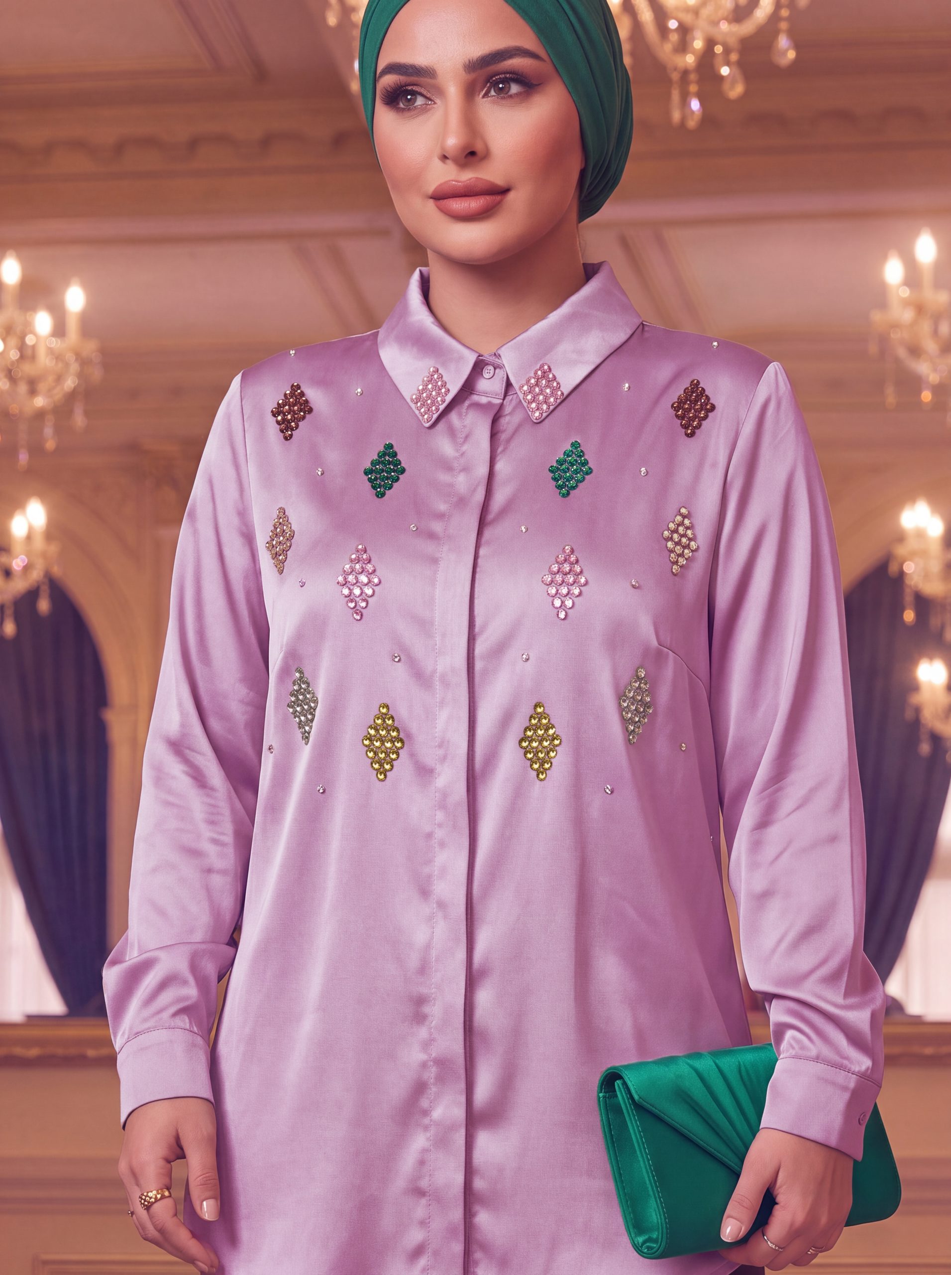 The Artisanal Jewel-Encrusted Satin Tunic